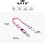 Adjustable dog seat belt length demonstration