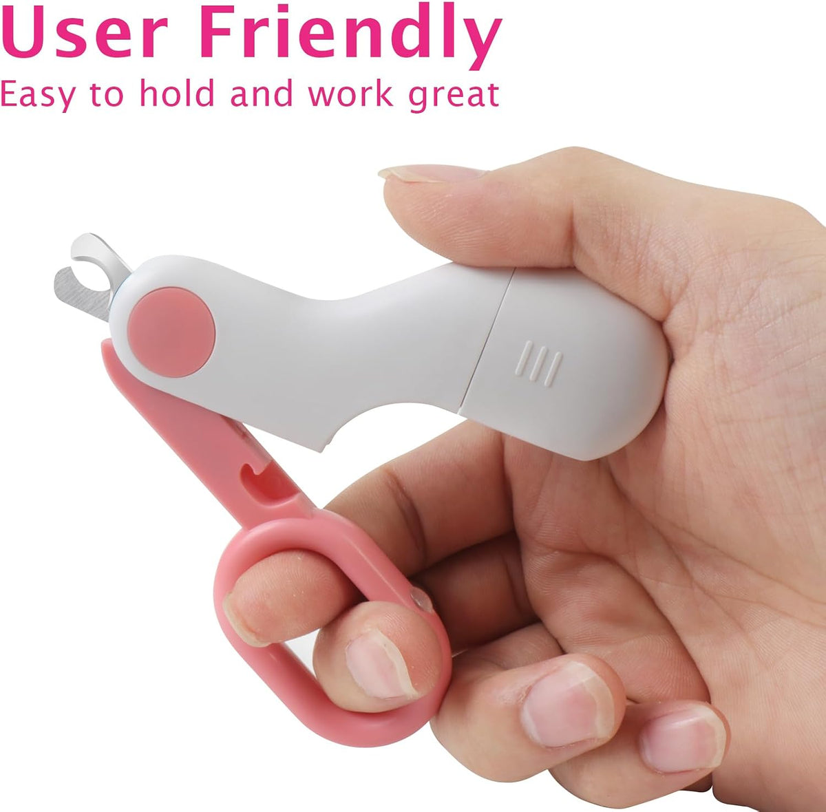 Small Animals Nail Clippers with LED Lights to Avoid Excessive Cutting and Sharp Blades - Professional Claw Trimmer for Tiny Dog Cat Kitten Bunny Rabbit Bird Guinea Pigs Ferret Hamsters (Pink) - Image 5
