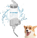 Vannon top fill dog water dispenser for cage front view grey color crate bottle