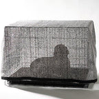 Pro Select reflective dog crate cover secured over an outdoor pet exercise pen for sun protection