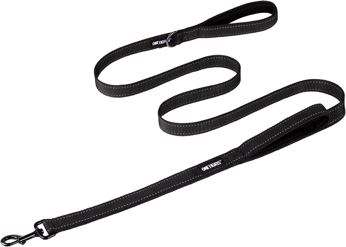 OneTigris medium to large dog training leash in pink showing durable weather resistant material