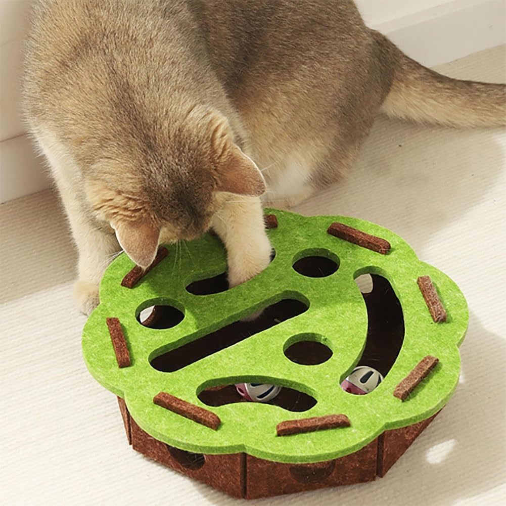 Premium imported LCSICY cat toy packaging details and interactive maze design.