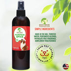 Imported USA dog odor eliminator spray bottle back label ingredients