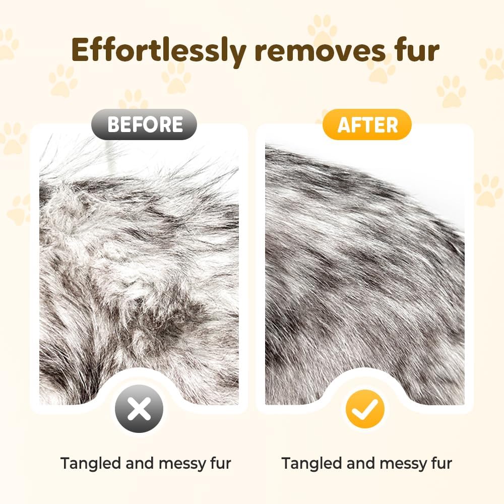 Emily Pets grooming brush showing the rounded skin safe outer edges of the teeth.