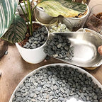 Smooth black pebbles used for outdoor garden landscaping