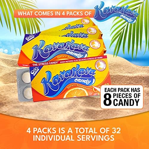 Back label of Ozia Originals Hawaiian kava candy displaying proprietary herbal blend ingredients list