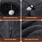 Close-up detail of the premium heavy-duty zipper assembly on the modular pet play tube