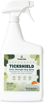 Cedarcide Tickshield spray bottle with clear nozzle detail