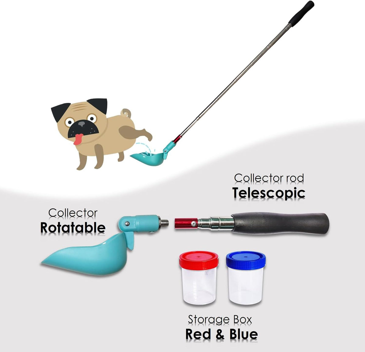 QMARK reusable dog urine sample catcher with rotatable collection cups