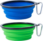 Dog Bowl Pet Collapsible Bowls, 2 Pack for Cats Dogs, Portable Pet Feeding Watering Dish for Walking Parking Traveling with 2 Carabiners (Small, Blue+Green) - Image 14