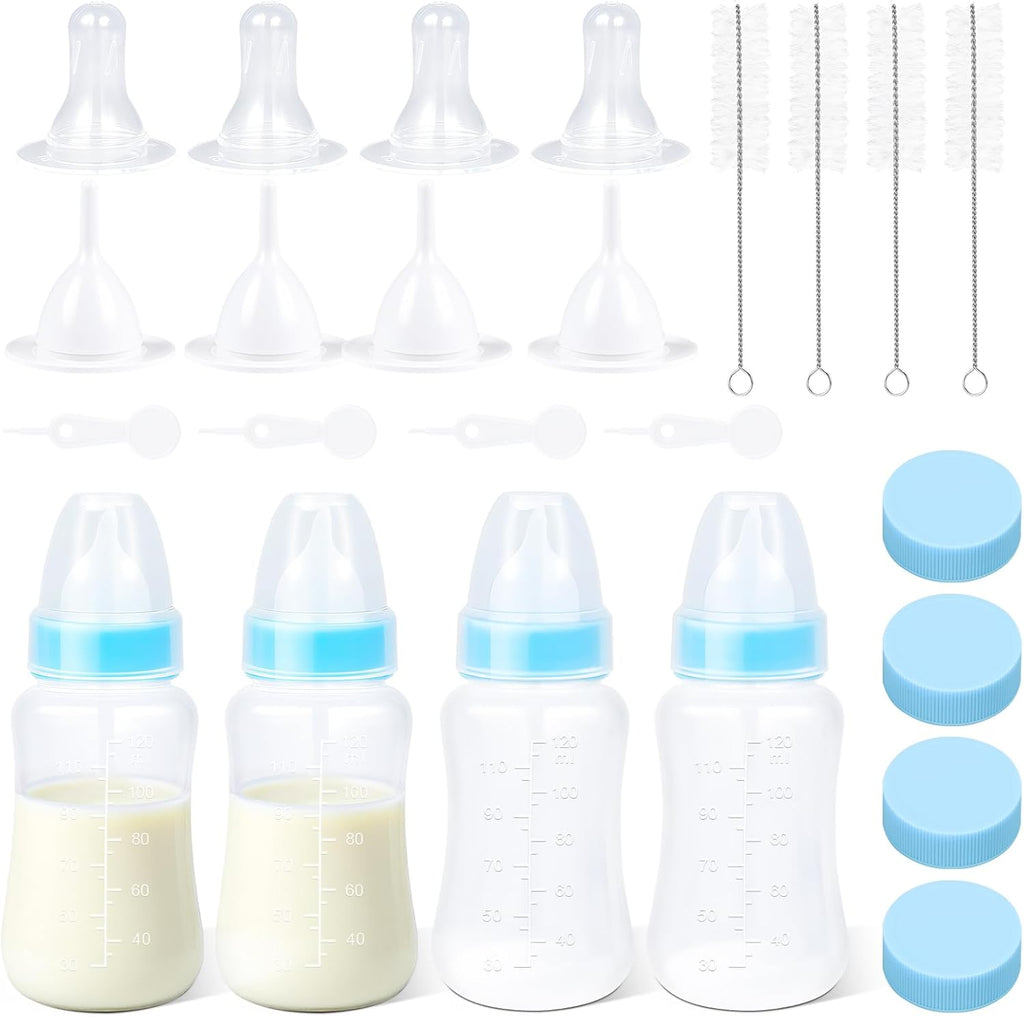 UMETASS pet nursing bottle kit in sky blue color for hand rearing newborn ferrets