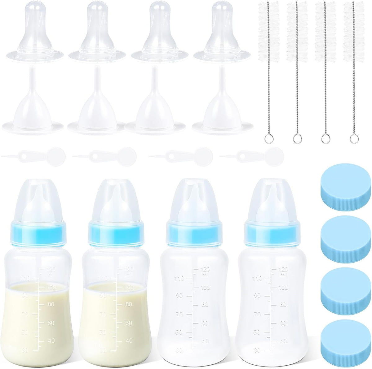 UMETASS pet nursing bottle kit in sky blue color for hand rearing newborn ferrets