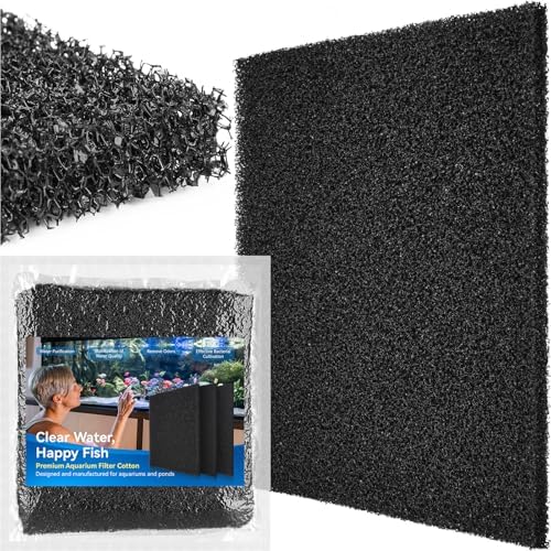 Cut to size aquarium filter media being trimmed with scissors for custom fit