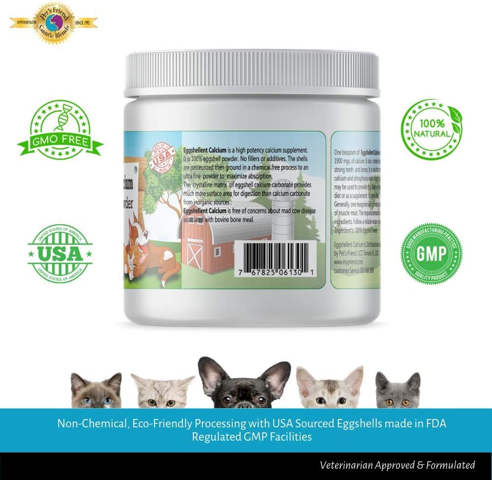 Pet's Friend eggshell calcium powder packaging details