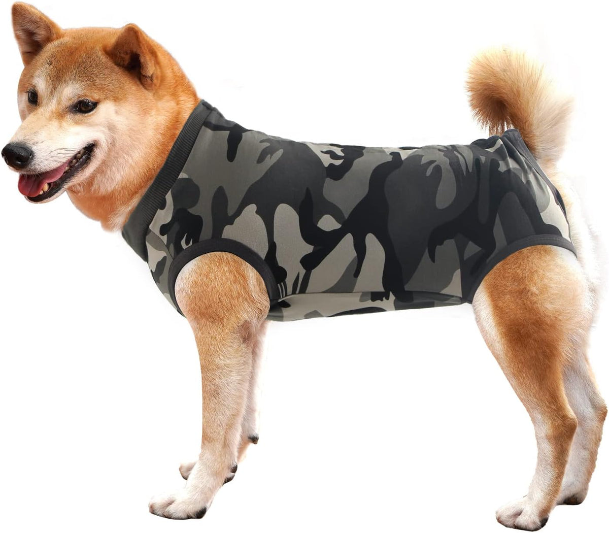 Dog Recovery Suit Abdominal Wound Puppy Surgical Clothes Post-Operative Vest Pet After Surgery Wear Substitute E-Collar & Cone(XL, Grey) - Image 9