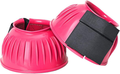 HILASON Western Horse Rubber PVC Ribbed Double Hook and Loop Bell Boots Training Protective Shock Absorbing Leg - Image 15
