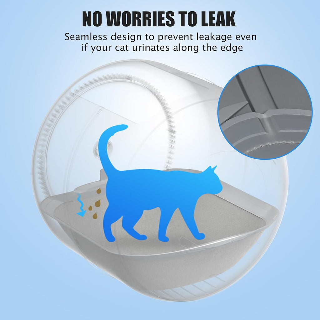 Fumoi brand grey cat litter tray mat accessory showing scratch resistant material quality.
