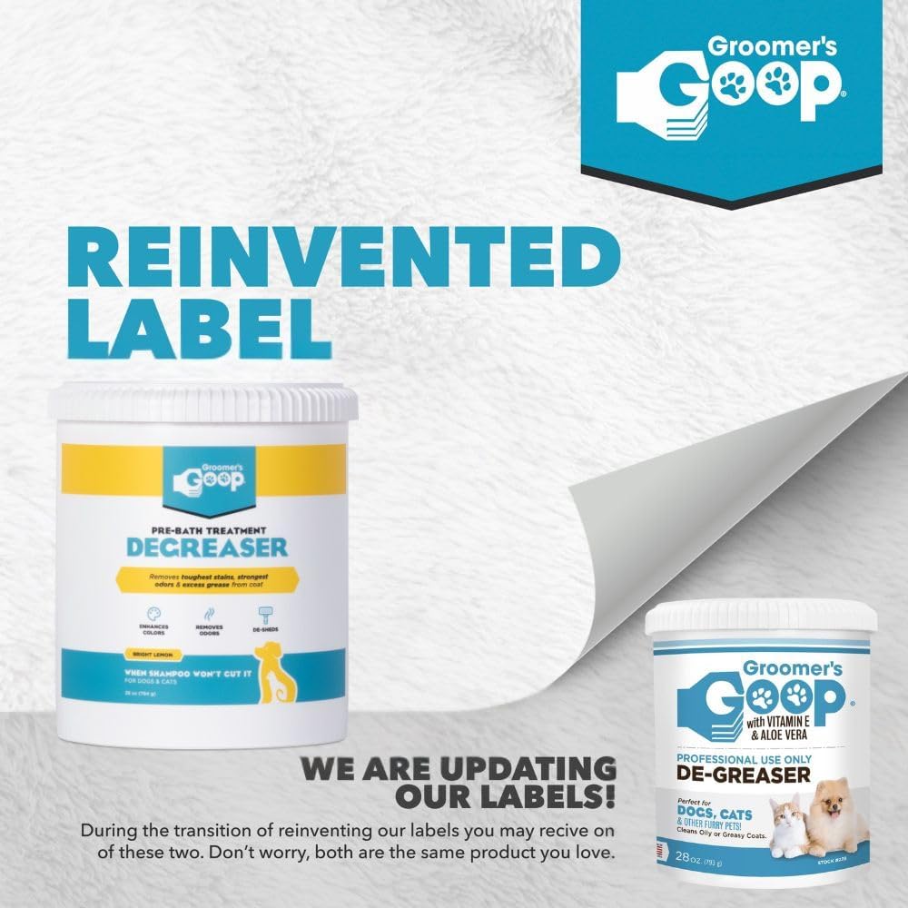 Groomer's Goop 28 ounce pet degreaser container label details