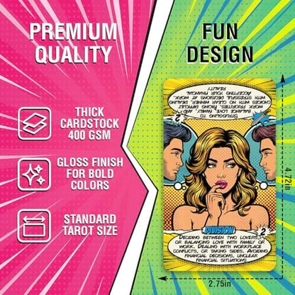 TAROTIKA modern fortune telling cards being shuffled to show flexible thick cardstock