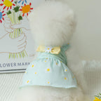 Elastic neck and sleeve details on the BIECWIAY small breed puppy princess outfit.