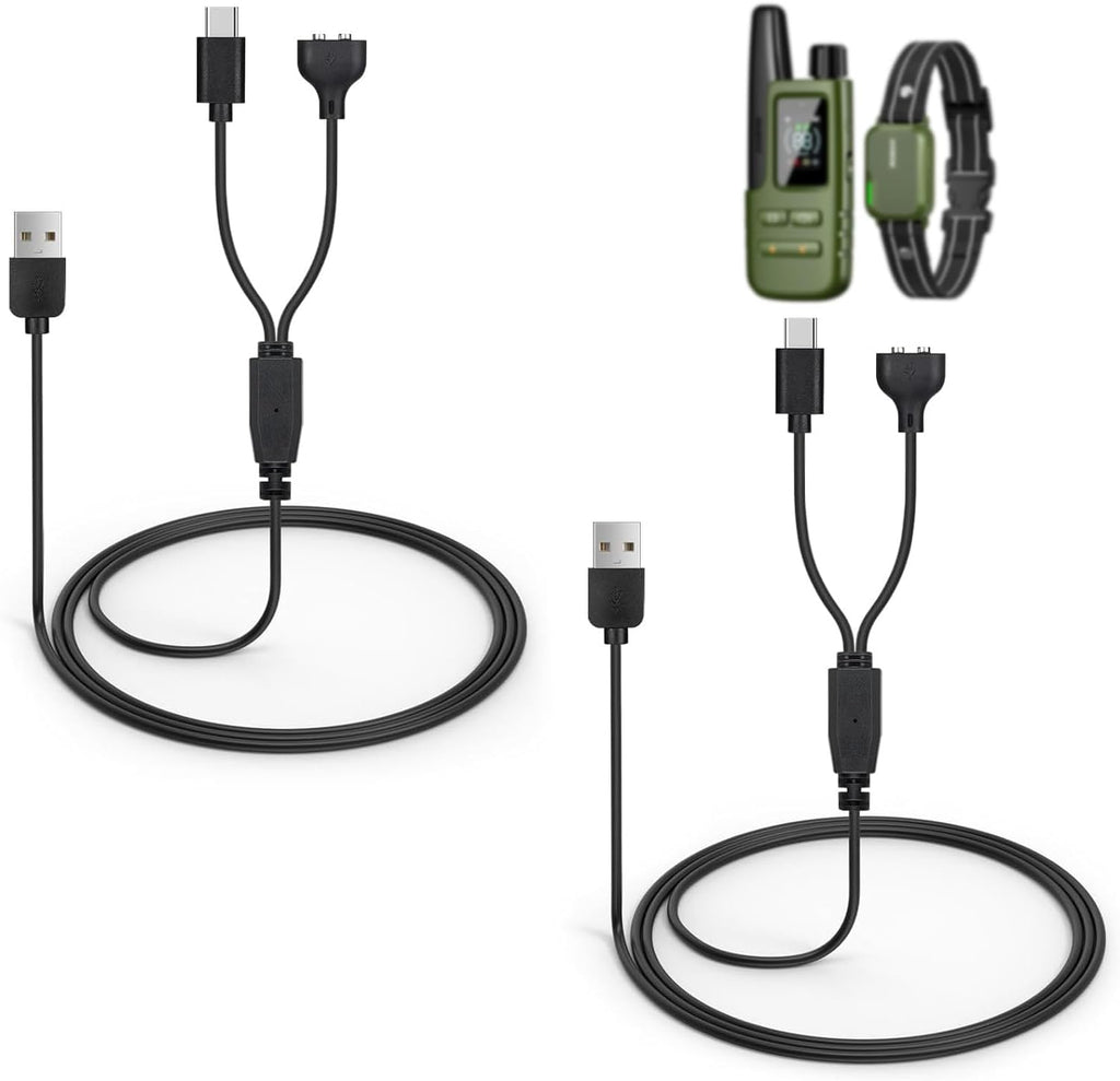 YEAOI dog shock collar charger cord replacement dual charging front view