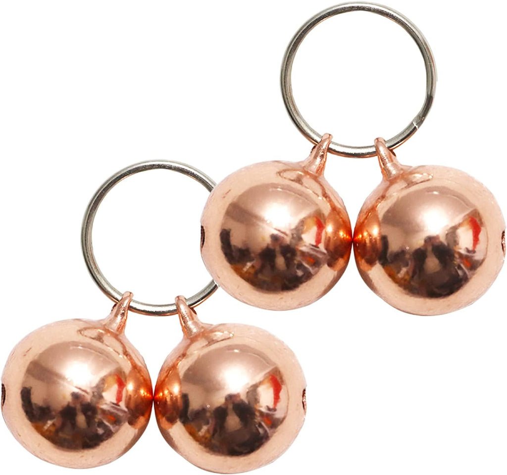 Premium pet collar hardware components showcasing rounded one piece copper bell design
