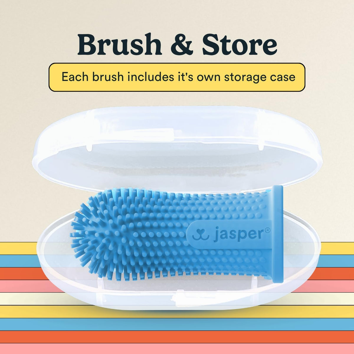Jasper Dog Toothbrush, 360 Dog Tooth Brushing Kit, Finger Toothbrush, Cat Tooth Brush, Teeth Cleaning, Pet Tooth Brush for Small & Large Pets, Pet Toothpaste Not Included, 2-Pack Blue - Image 4