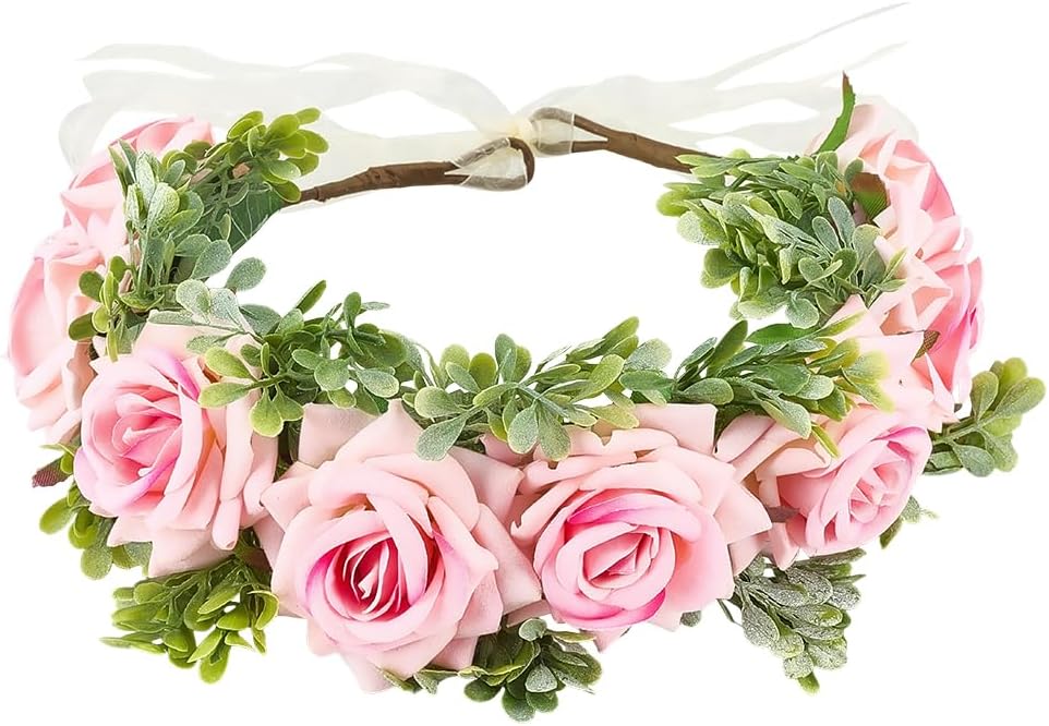 GORGECRAFT dog wedding flower collar front view pink puppy floral attire