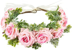 GORGECRAFT dog wedding flower collar front view pink puppy floral attire