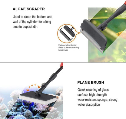 UPETTOOLS adjustable handle aquarium kit with durable fish net attachment.