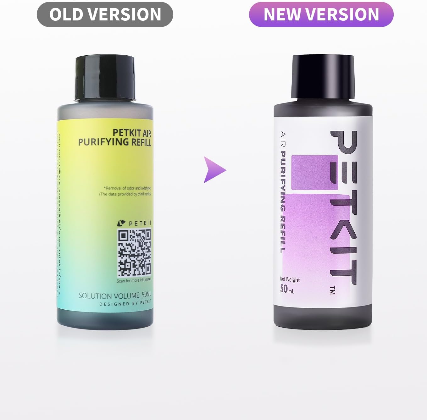Close-up of PETKIT odor eliminating refill liquid designed for smart pet devices