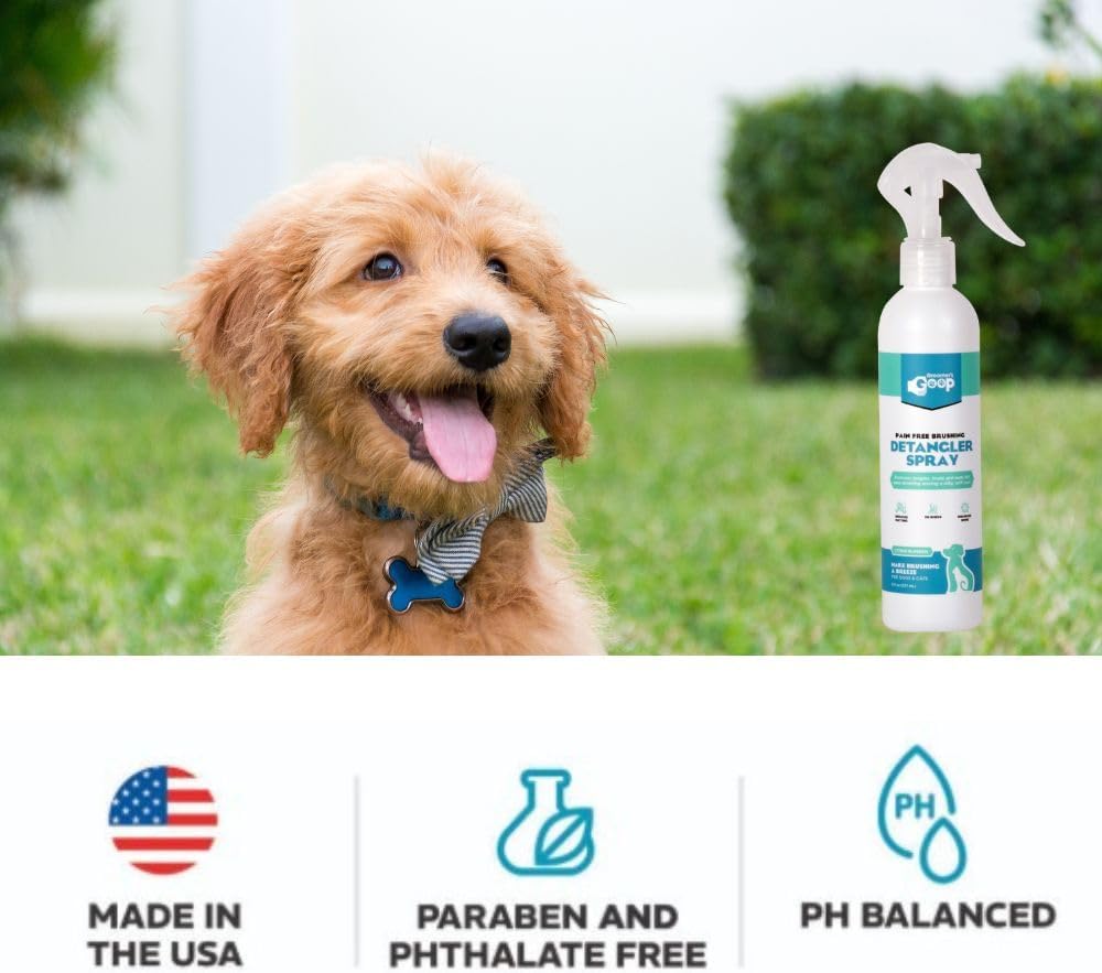 Back label view showing instructions for Groomer's GOOP pain free pet spray.