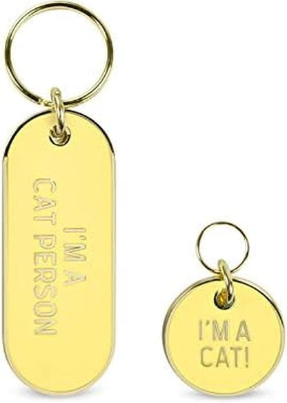 Genuine Fred Howligans Teal Cat Tag and Keychain gift packaging