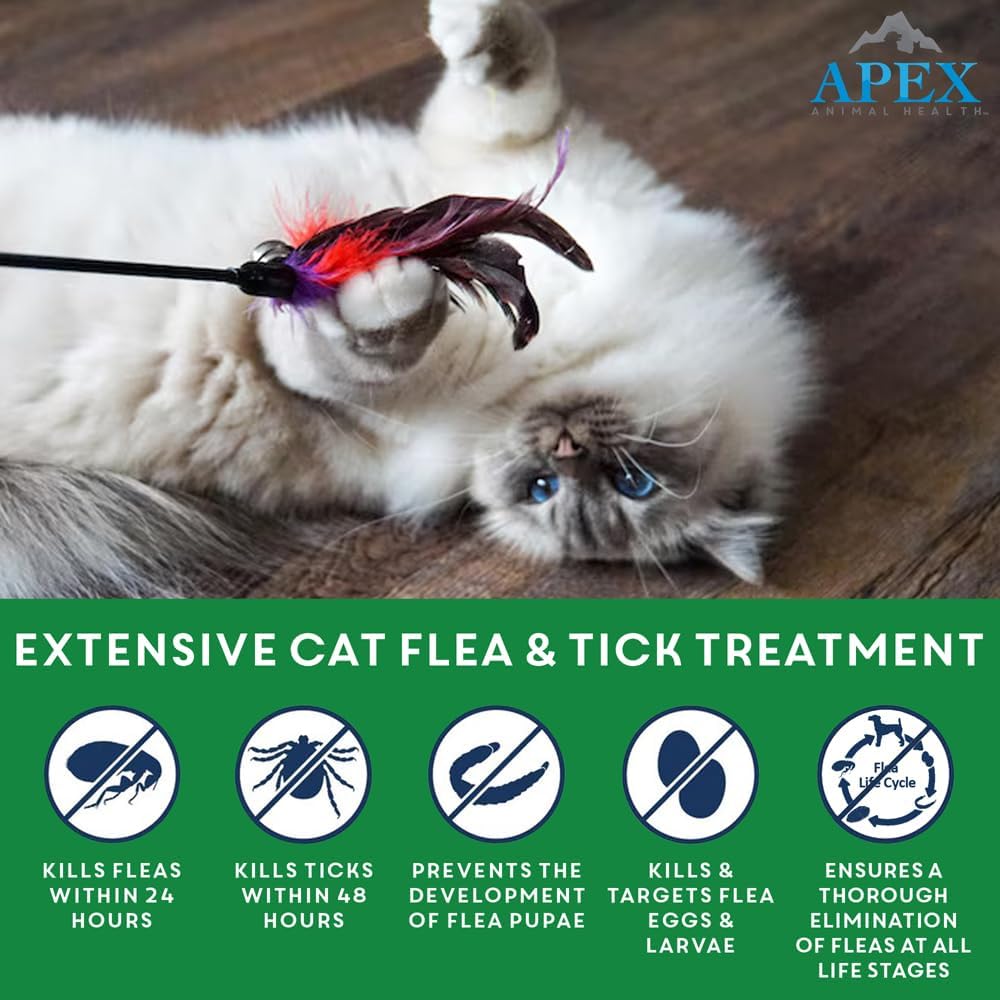 Topical flea treatment drops for cats over 1.5 pounds six count supply