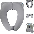 Baby Proof Me Essentials travel potty seat front view open on adult toilet