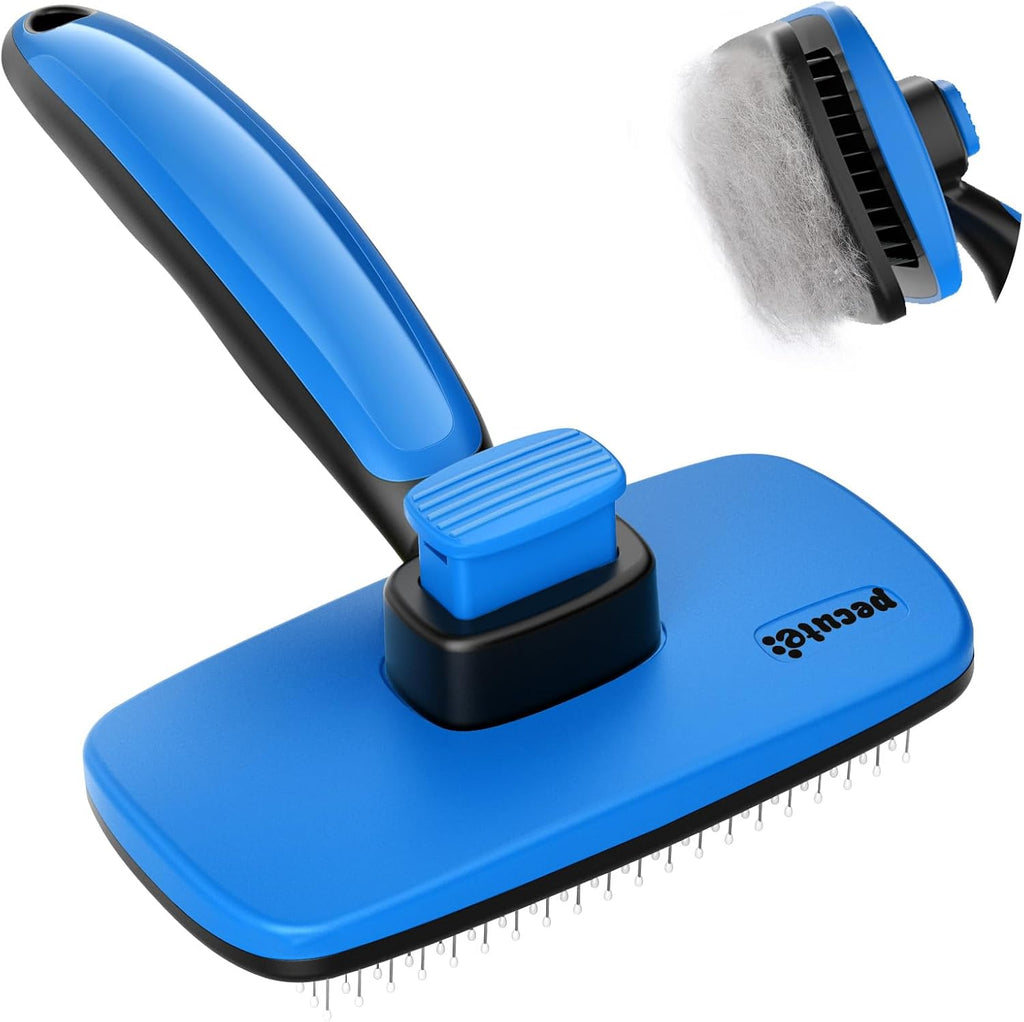 Pecute Skin Friendly Self-Cleaning Slicker Brush for Dog & Cat Shedding | 1 click clean, Lightweight, Undercoat hair removal, For short/long/double/white coats - Image 10