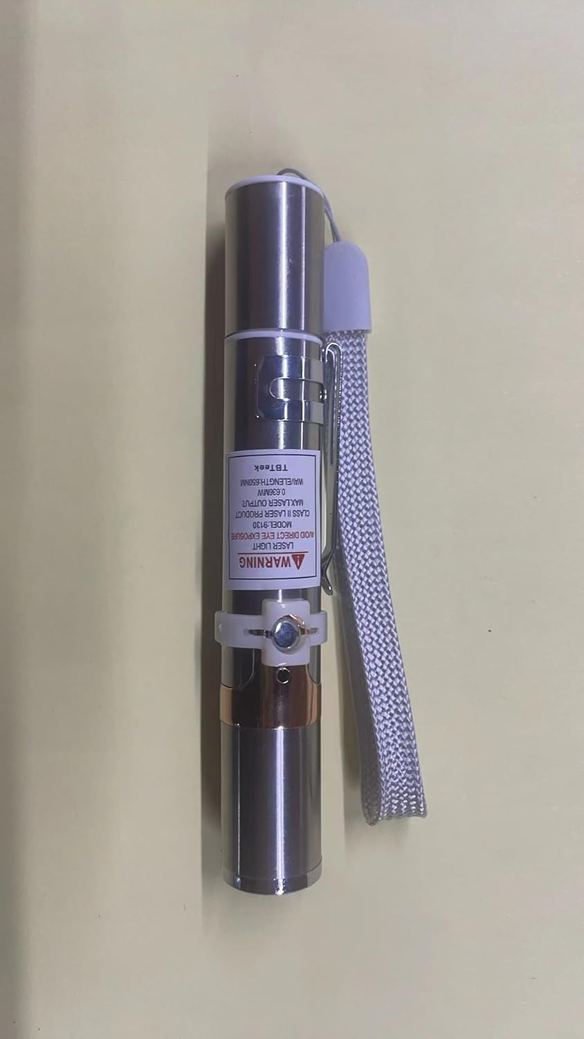 TBTeek indoor cat training chaser pen showing the attached safety wrist lanyard