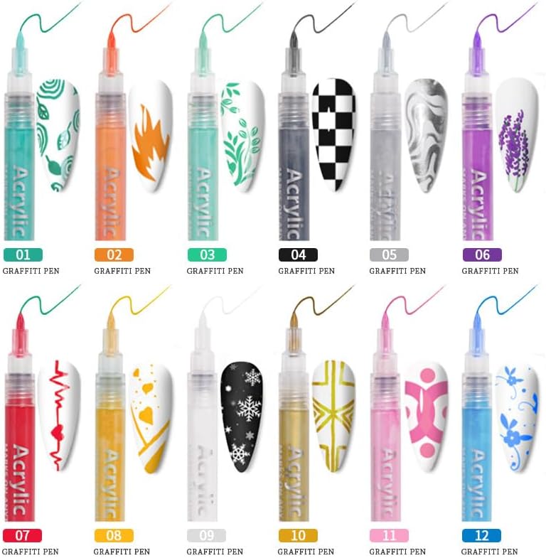 White acrylic paint pen for nail art and french manicure designs