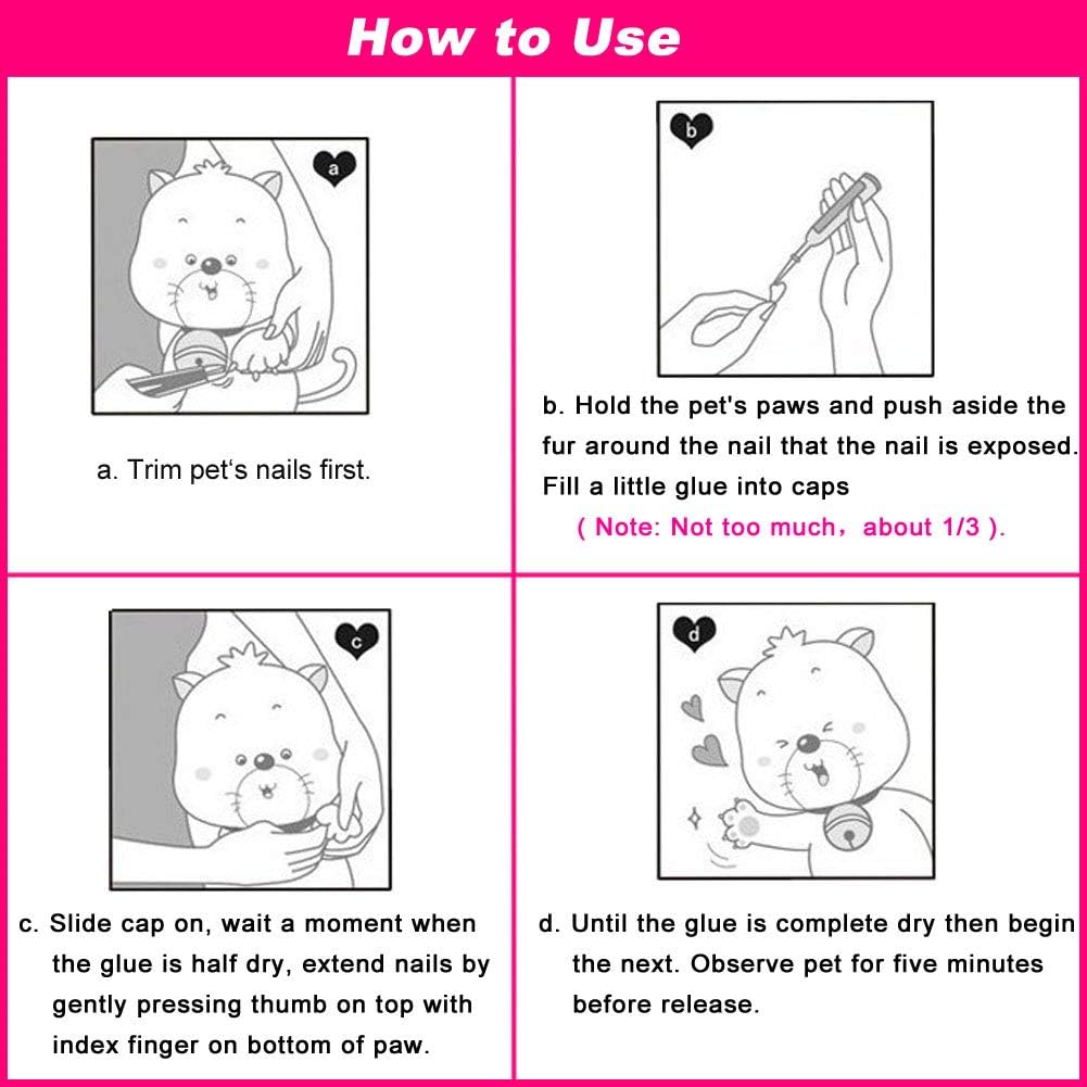 Victhy special pet nail adhesive set ready for grooming application