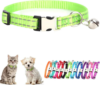 Red Dog Bell Collar, Reflective Puppy Collar with Bell Metal Buckle Cat Collar with Bells Adjustable for XXS XS Tiny Little Extra Small Breed Dogs Kitten Boys Girls Male Pets Like Chihuahua, X-Small - Image 11