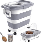 HOYTAMDAR 13 Lbs Dog Food Container, Collapsible Dog Food Storage Container with Airtight Lid, Cat Food Storage container Dry Food for Pets, Rice, Cereal, Silicone Pet Bowl and Dog Food Scoop - Image 11