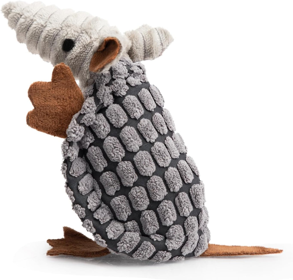 Hollypet Plush Dog Squeaky Toy Stuffed Armadillo Animal Pet Puppy Chew Toys with Clean Teeth for Small Medium Large All Breed Sizes Dogs, Gray, 8 in - Image 9