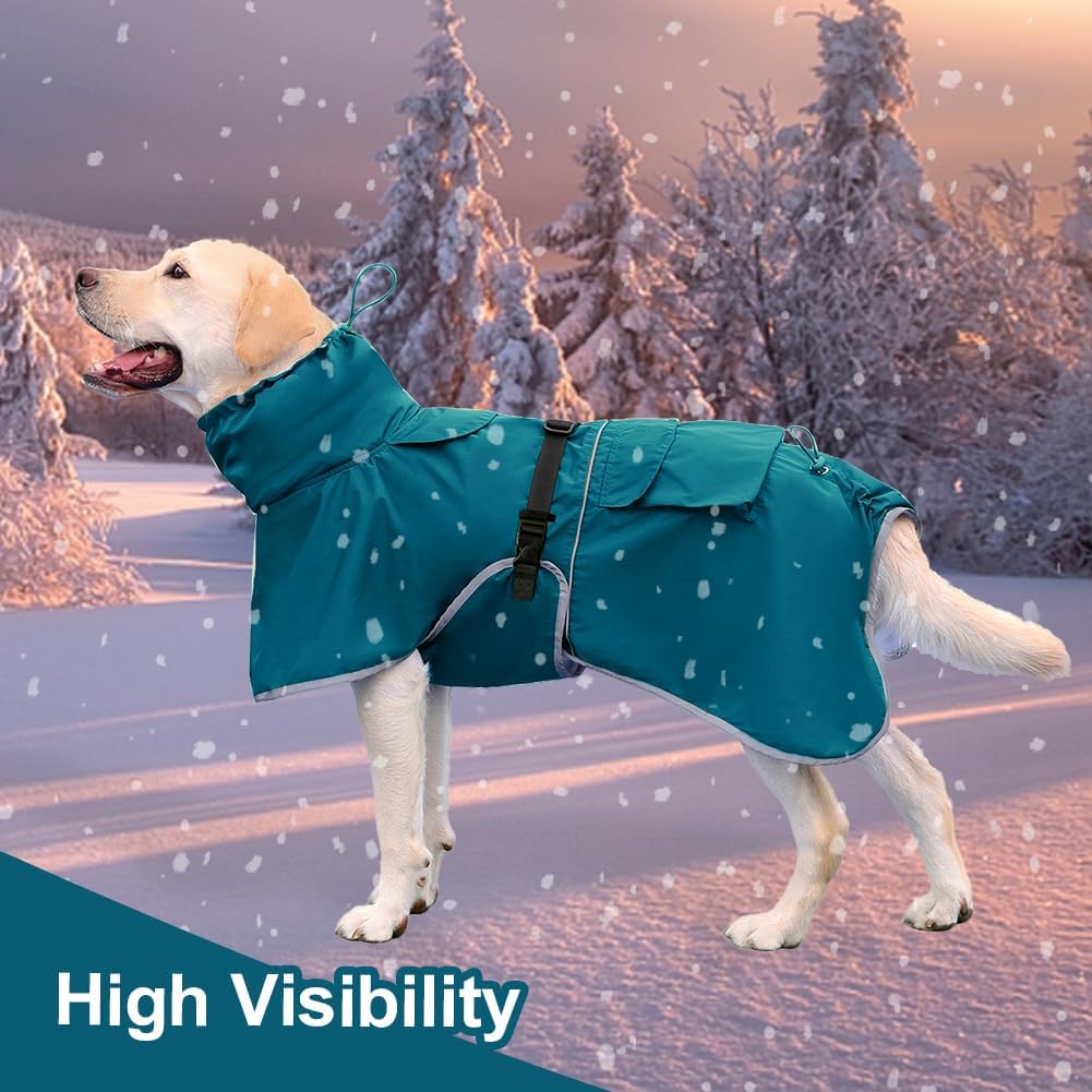 Koogal high visibility reflective pet raincoat for night walks
