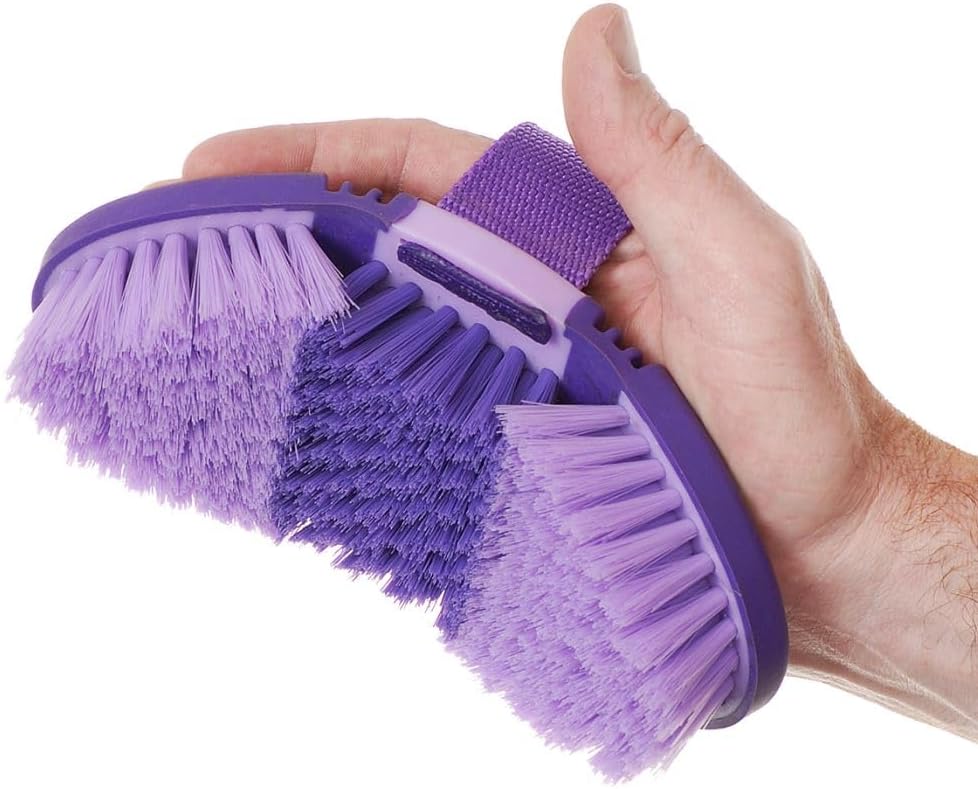 Tough 1 Great Grips Flex Finishing Brush front view horse grooming tool
