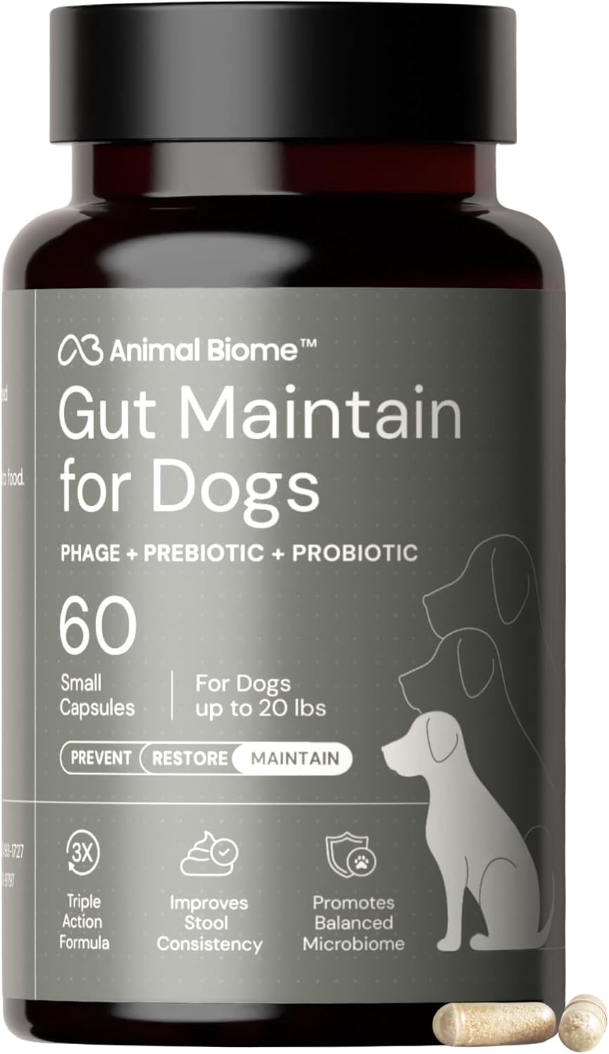 Animal Biome Probiotics for Dogs with S Boulardii, Gut Maintain (60 Capsules) - Triple-Action Large Dog Probiotics, Prebiotics & Phage Supplements for Gut Health, Firmer Stool & Diarrhea Support - Image 15