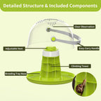 Round Transparent Snail Terrarium Kit, Small Animal Carrier with Removable Base, Portable Bug Observation Box for Outdoor Exploration, Educational Insect Habitat for Kids - Image 2