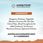 Imported Addiction kangaroo dry dog food and air dried meal combo display
