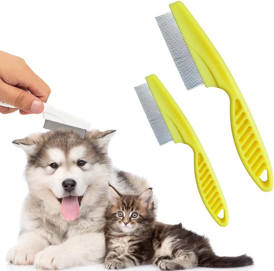 Ayrnbou Flea Comb for dogs front view professional grooming tool