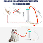 Sterile suction catheter and blue bulb aspirator for puppies and kittens
