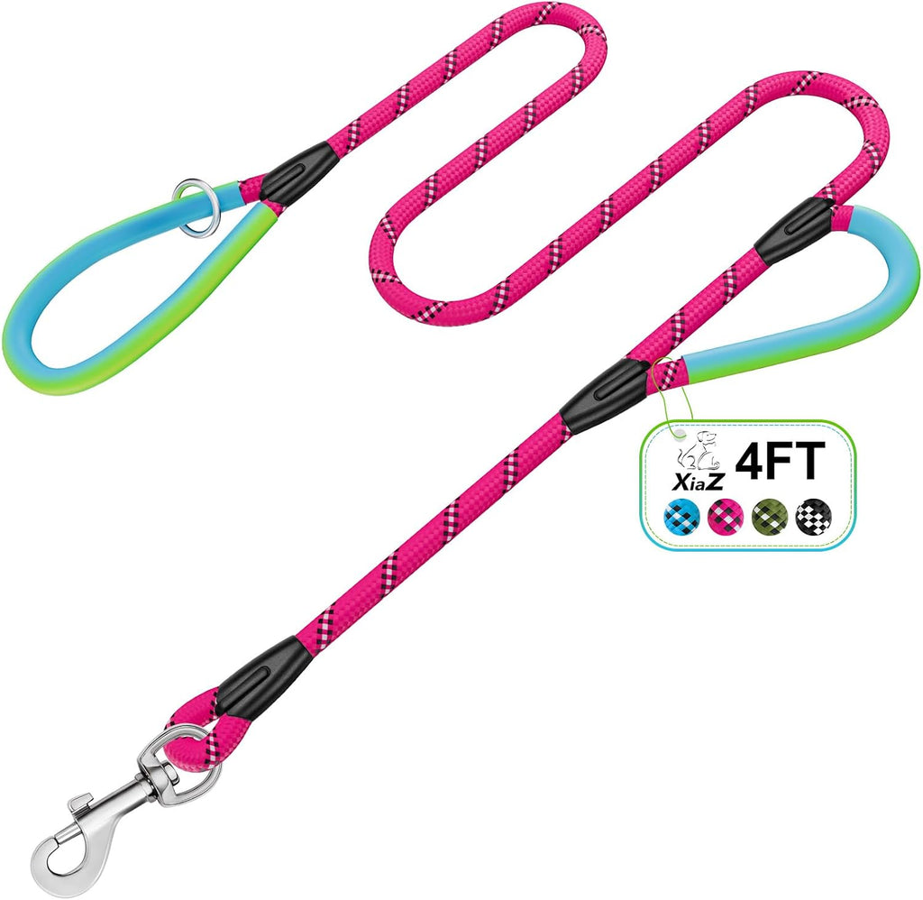 Dog Leash Heavy Duty 4/5/6ft XiaZ 2 Handles Dog Leashes for Medium Large Dogs 1/2 Inch 1000lb Strength Reflective PVC Waterproof-Handles Metal Hook Dual-Handle Rope Leash Nighttime Safety - Image 11